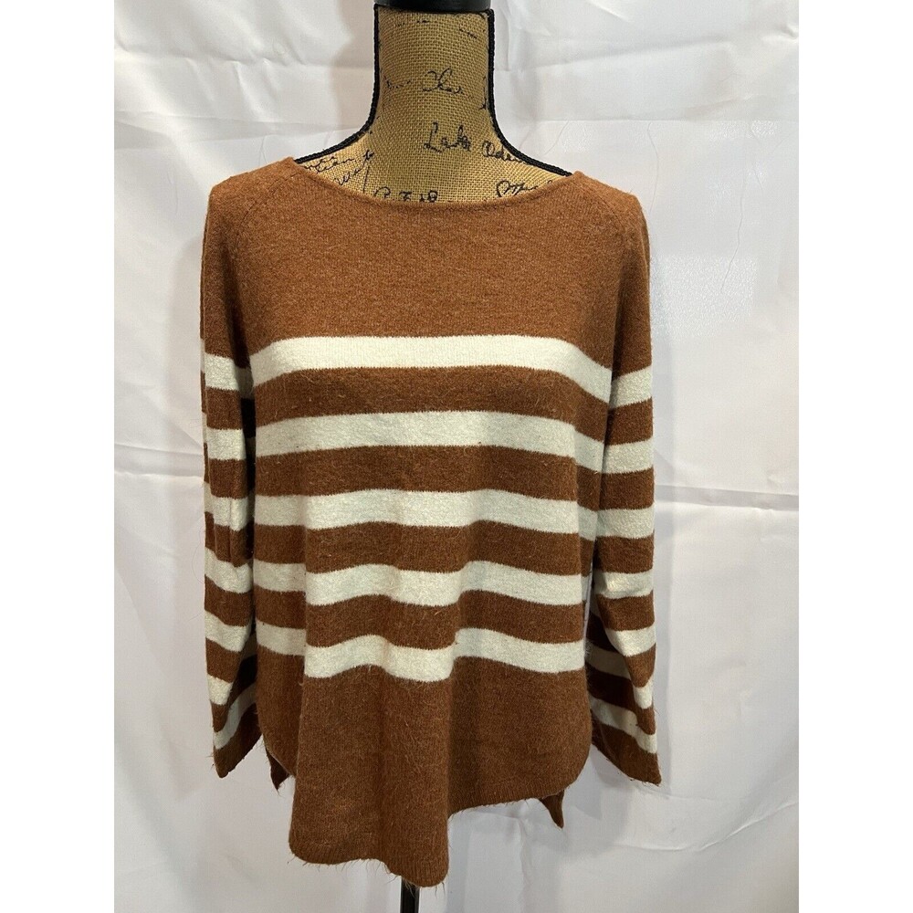 Andree By Unit Stripped Pullover Sweater Womens Size L